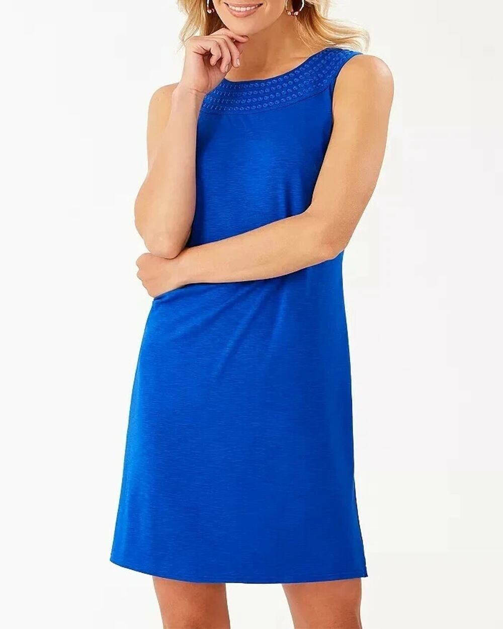 TOMMY BAHAMA NWT Pearl Embroidered Shift Tank Dress in Old Royal Size Small